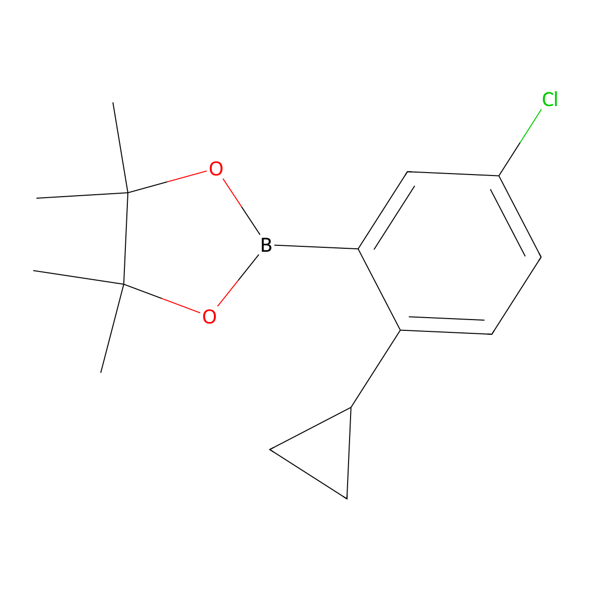2-(5-Chloro-2-cyclopropylphenyl)-4,4,5,5-tetramethyl-1,3,2-dioxaborolane molecular structure, CAS 1486485-28-2