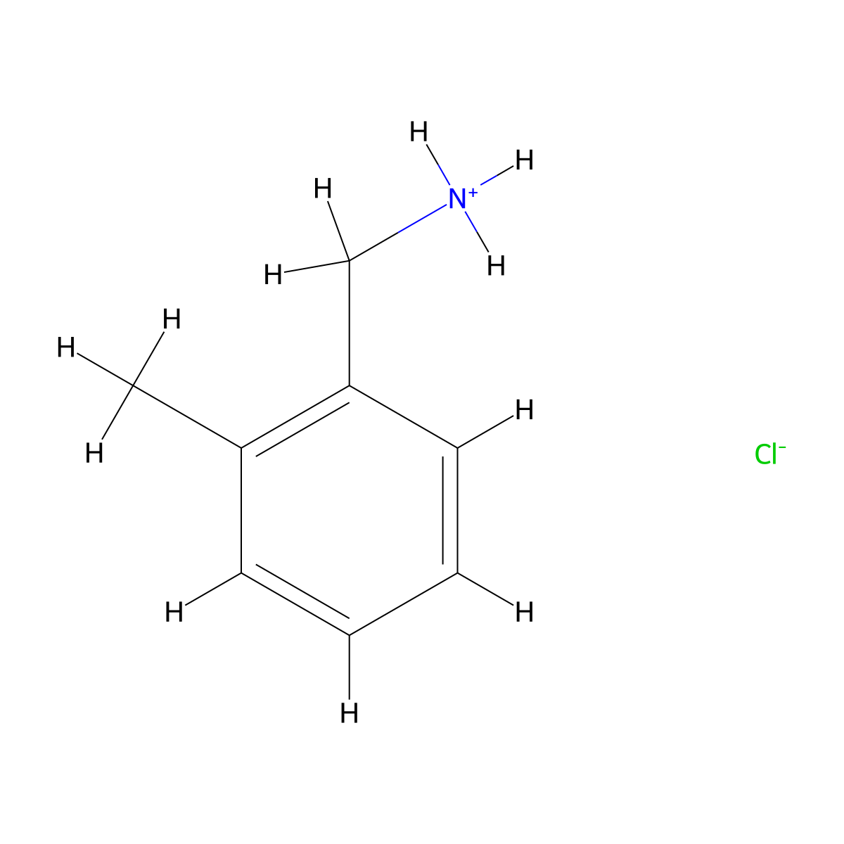 Benzenemethanamine, 2-methyl-, hydrochloride (1:1) molecular structure, CAS 14865-38-4