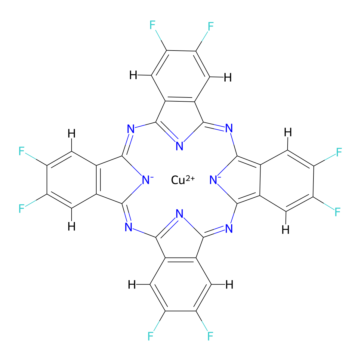 2,3,9,10,16,17,23,24-Octafluorophthalocyanine copper(ii) , 2,3-F8CuPC molecular structure, CAS 148651-60-9