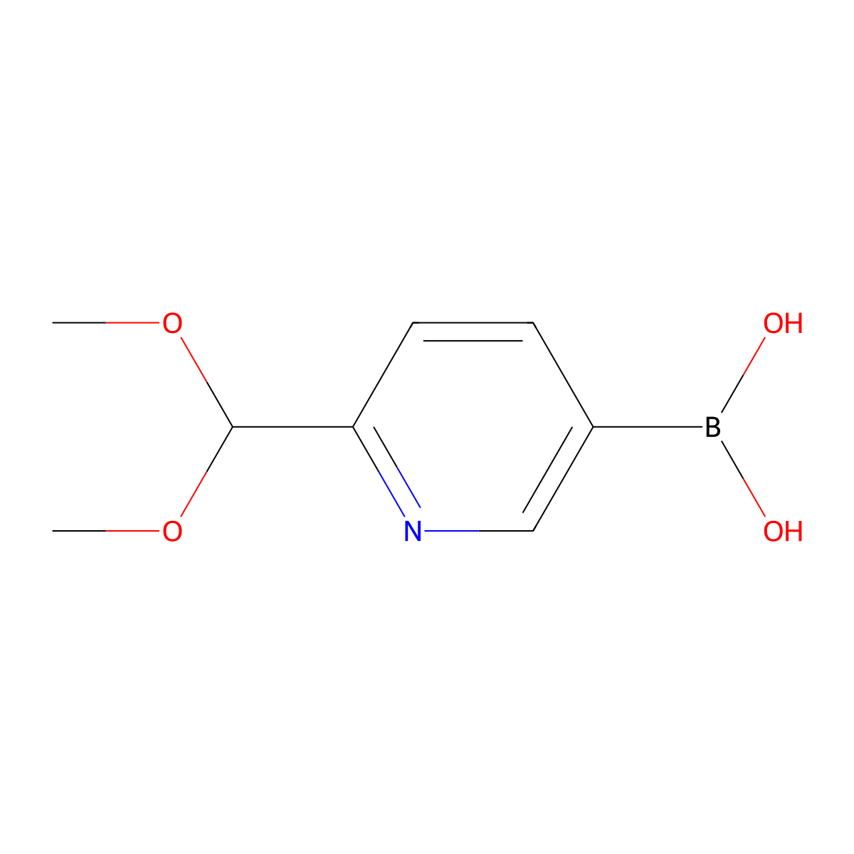 [6-(Dimethoxymethyl)pyridin-3-yl]boronic acid molecular structure, CAS 1486519-38-3
