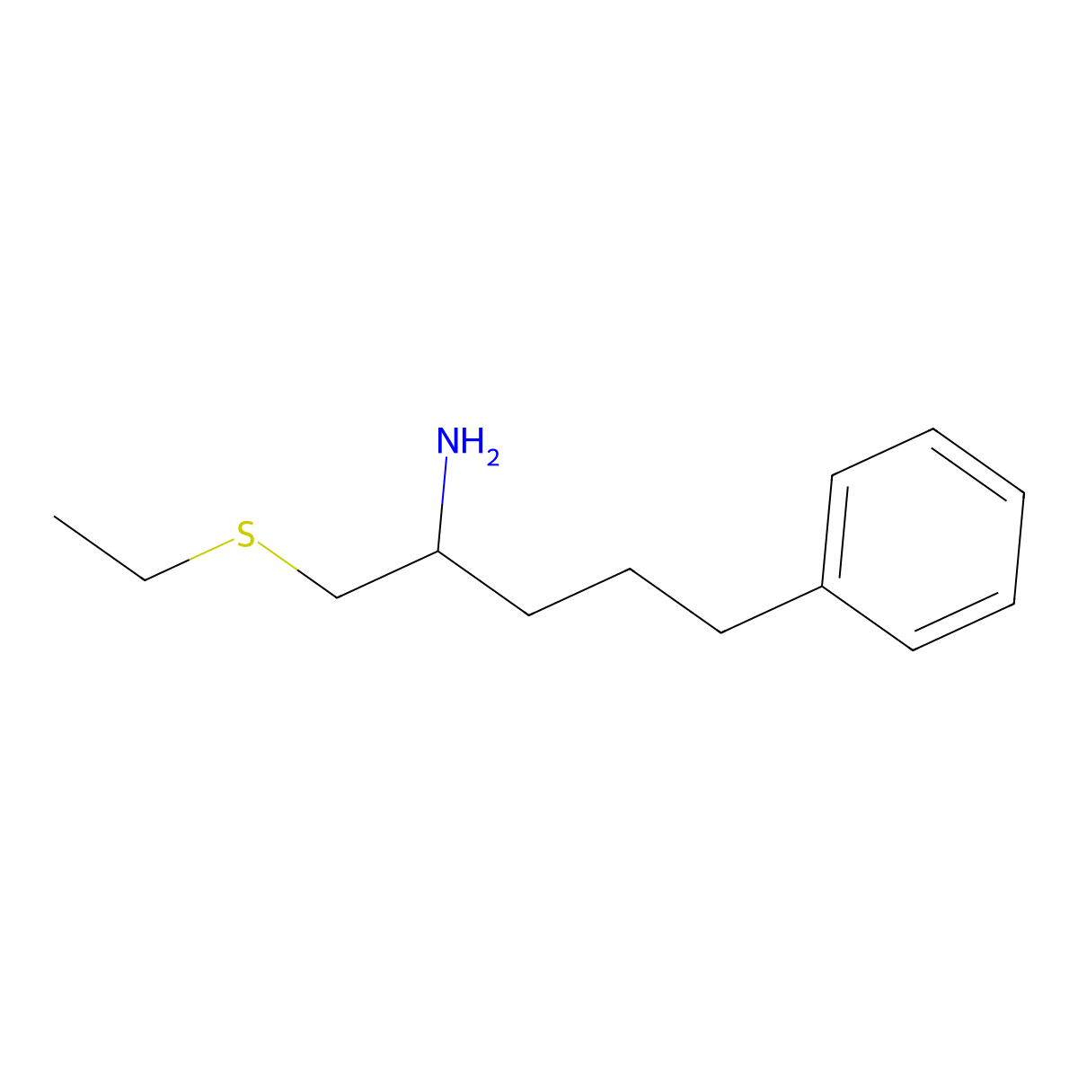 1-(Ethylthio)-5-phenylpentan-2-amine molecular structure, CAS 1486522-87-5