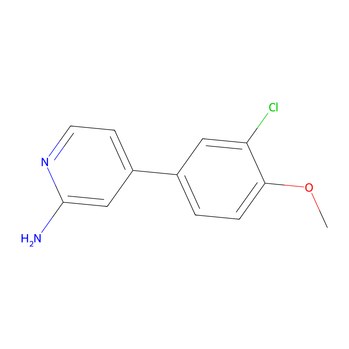 4-(3-Chloro-4-methoxyphenyl)pyridin-2-amine molecular structure, CAS 1486523-10-7
