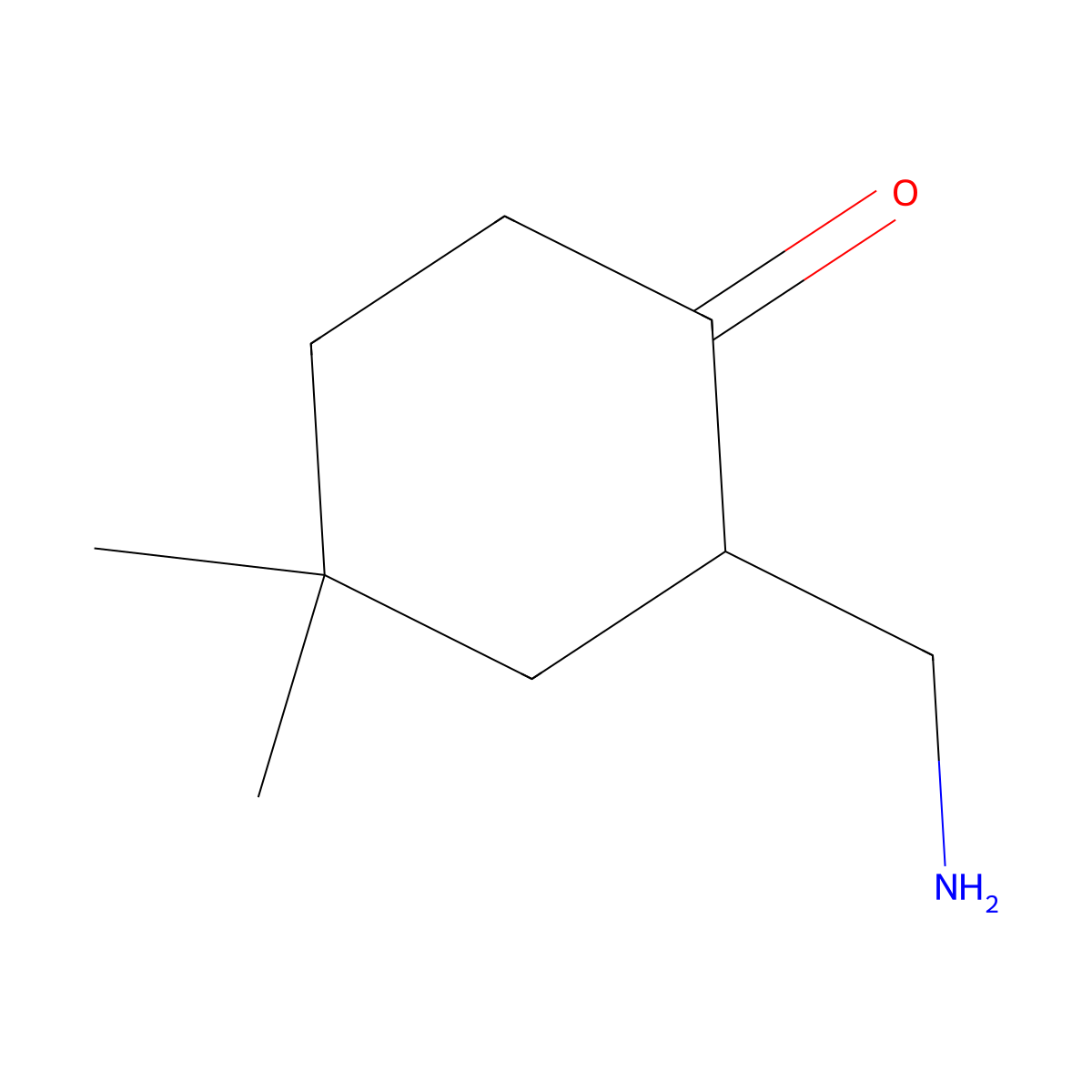 2-(Aminomethyl)-4,4-dimethylcyclohexan-1-one molecular structure, CAS 1486524-69-9