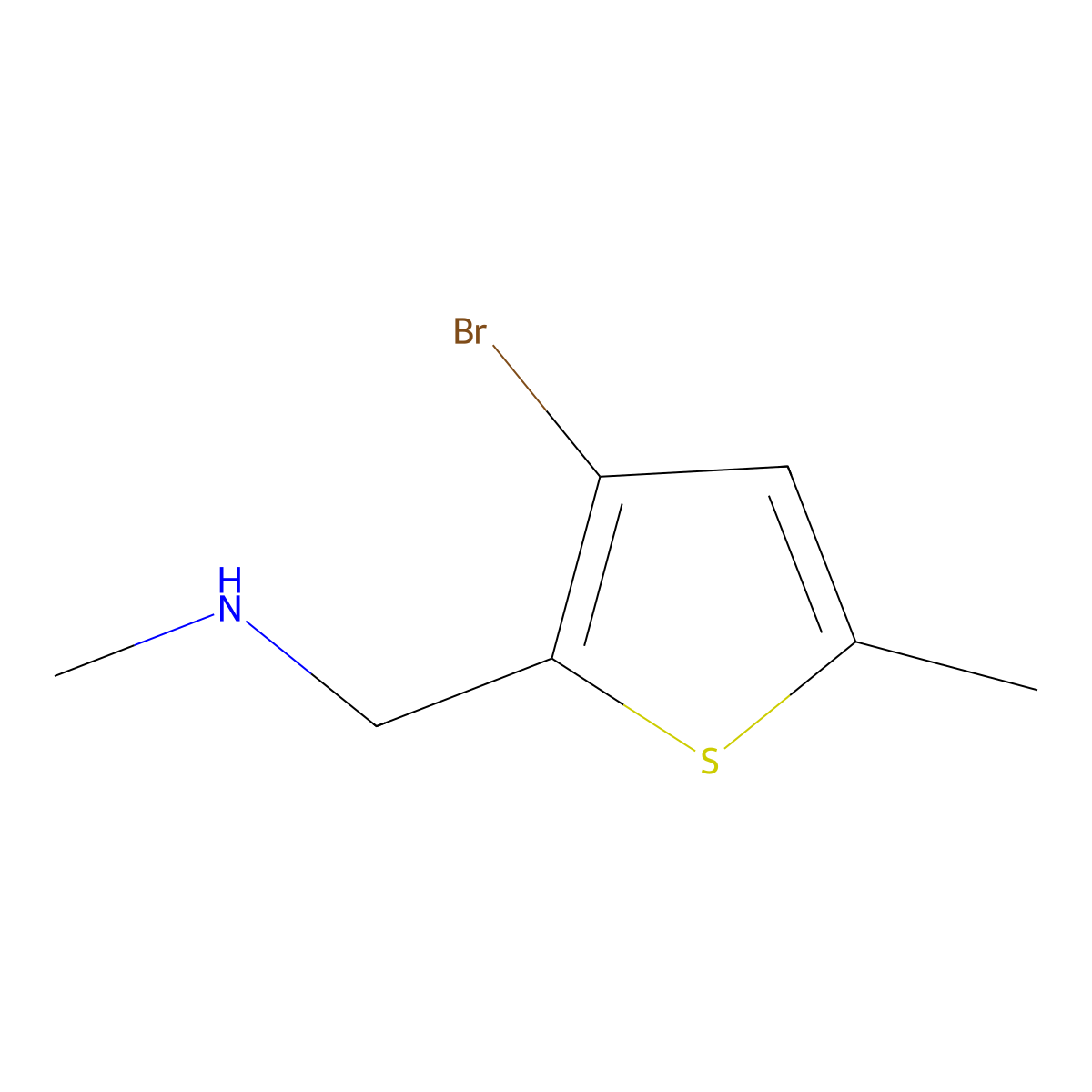 [(3-Bromo-5-methylthiophen-2-yl)methyl](methyl)amine molecular structure, CAS 1486527-34-7