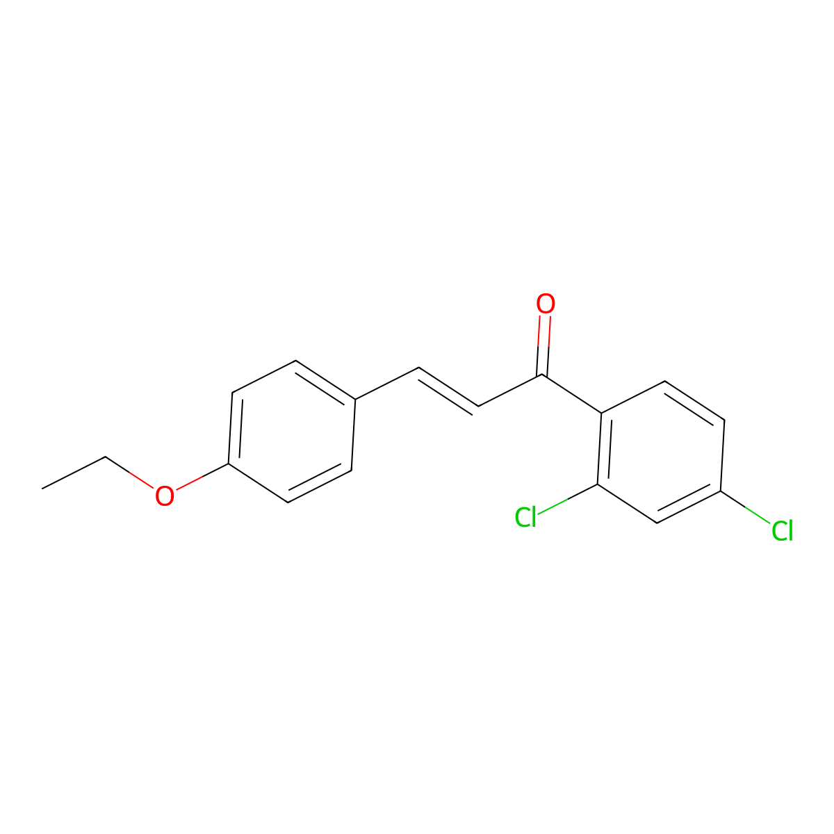 (2E)-1-(2,4-dichlorophenyl)-3-(4-ethoxyphenyl)prop-2-en-1-one molecular structure, CAS 1486549-12-5