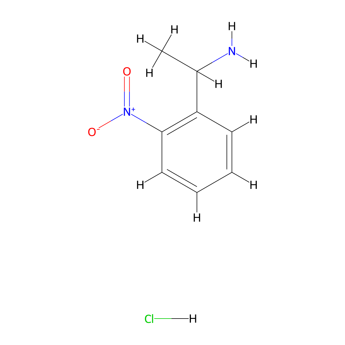 1-(2-Nitrophenyl)ethan-1-amine hydrochloride molecular structure, CAS 148657-37-8