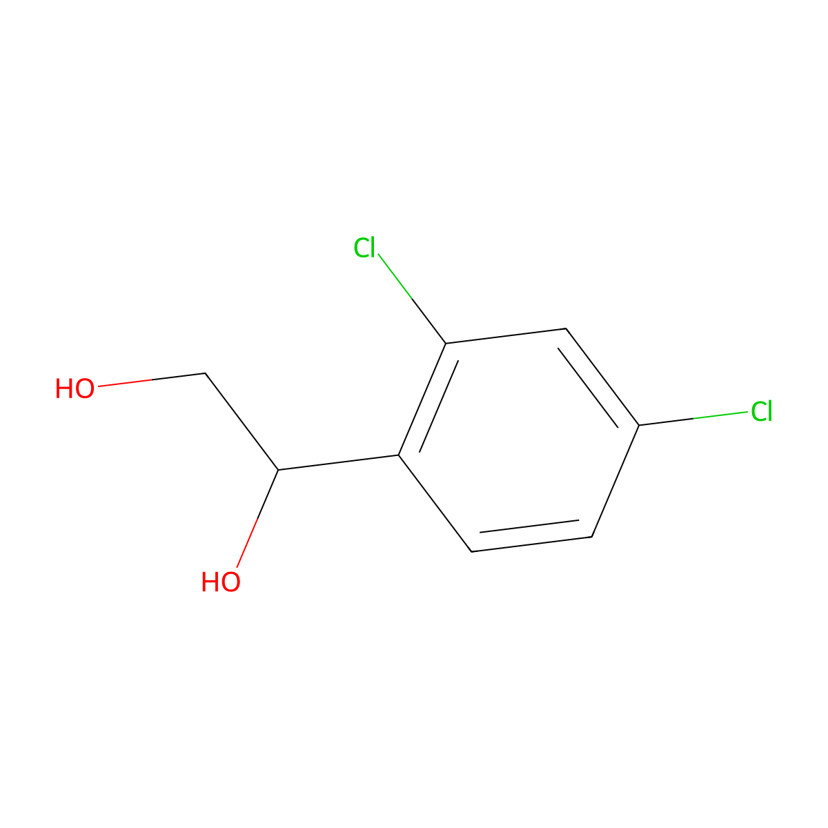1-(2,4-Dichlorophenyl)ethane-1,2-diol molecular structure, CAS 14866-28-5