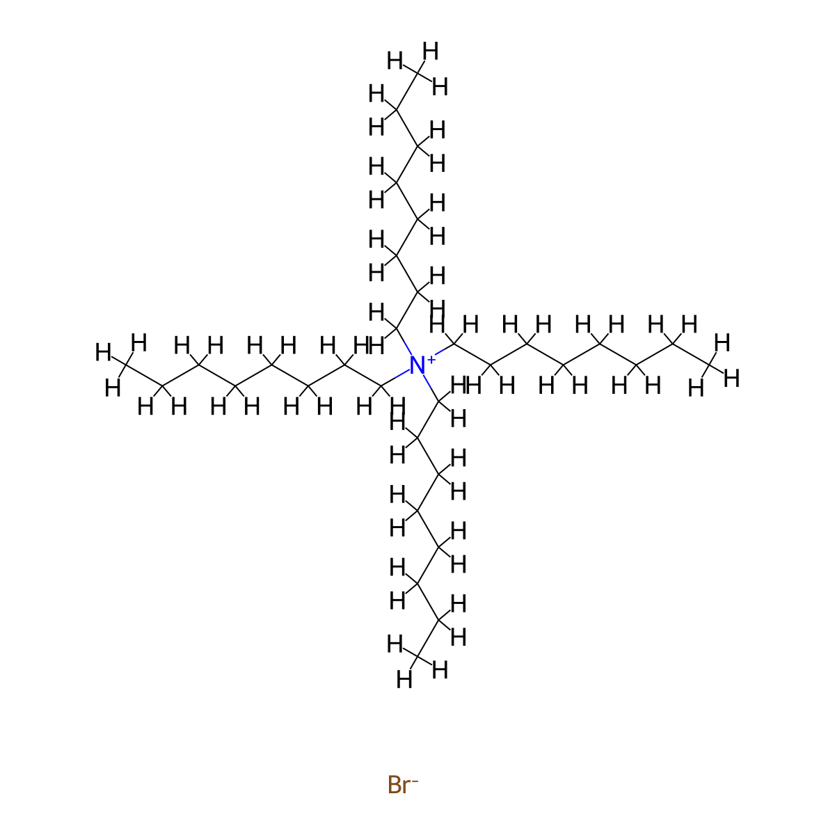 Tetraoctylammonium bromide molecular structure, CAS 14866-33-2