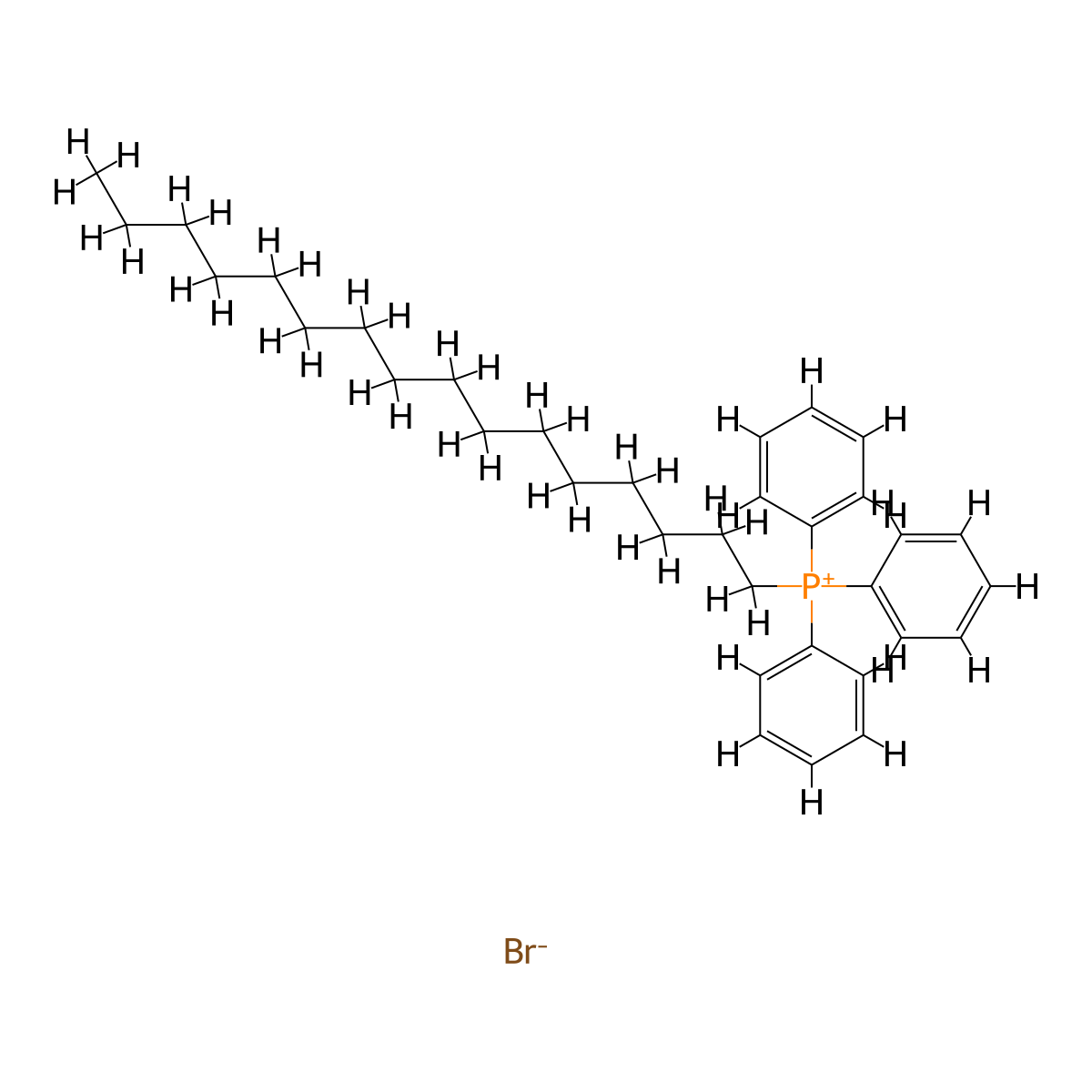 Hexadecyltriphenylphosphonium bromide molecular structure, CAS 14866-43-4