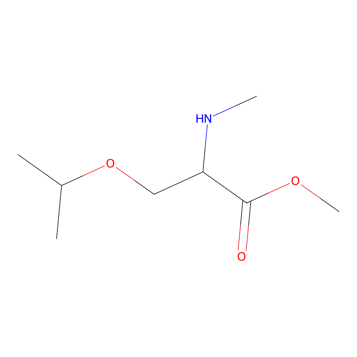 Methyl 2-(methylamino)-3-(propan-2-yloxy)propanoate molecular structure, CAS 1486617-45-1