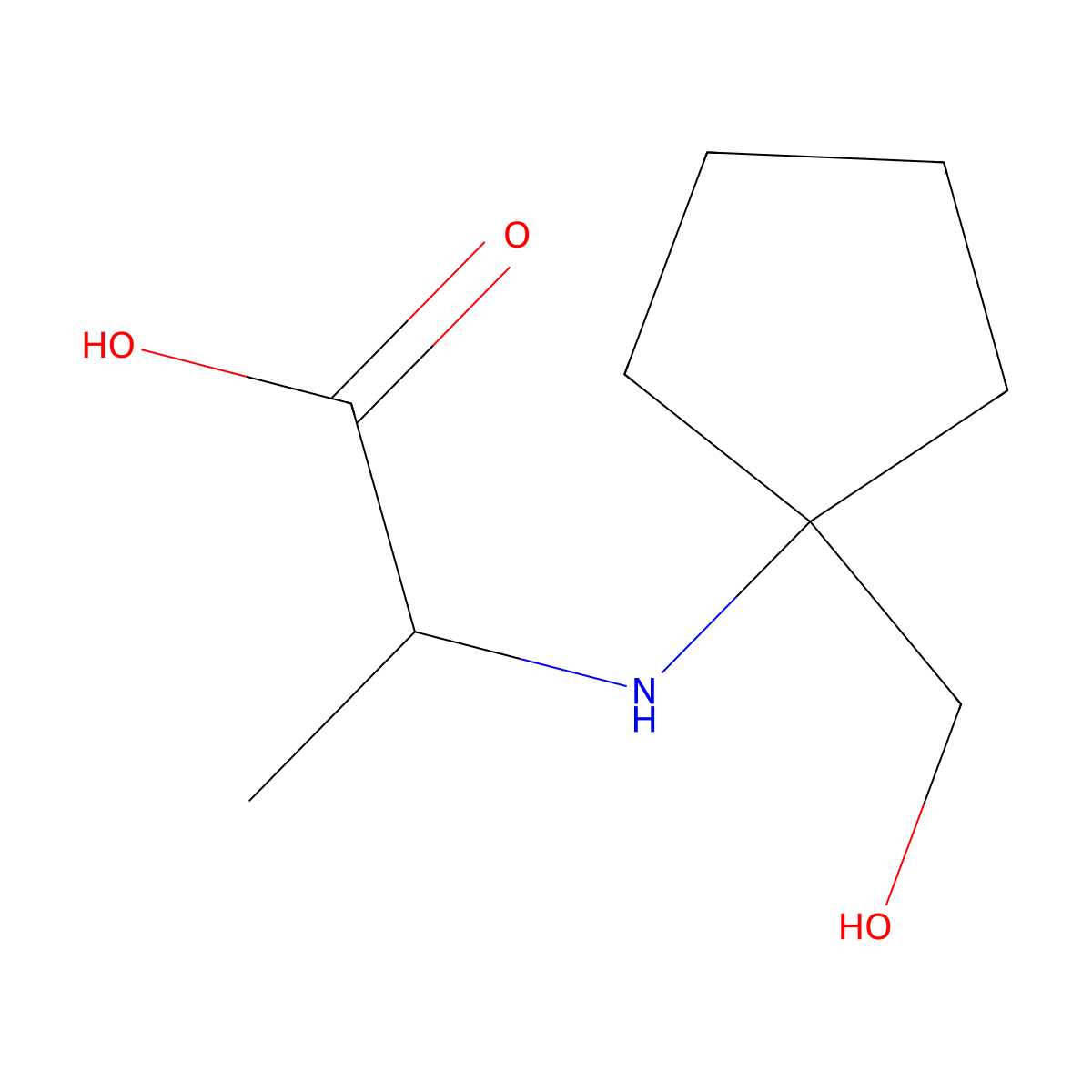 2-{[1-(Hydroxymethyl)cyclopentyl]amino}propanoic acid molecular structure, CAS 1486617-46-2