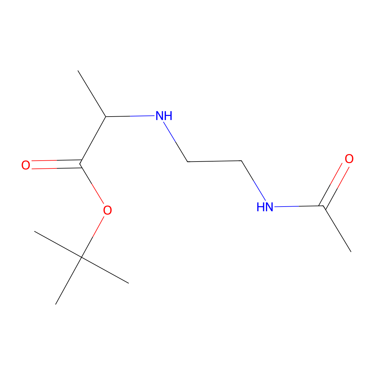 Tert-butyl 2-[(2-acetamidoethyl)amino]propanoate molecular structure, CAS 1486617-47-3