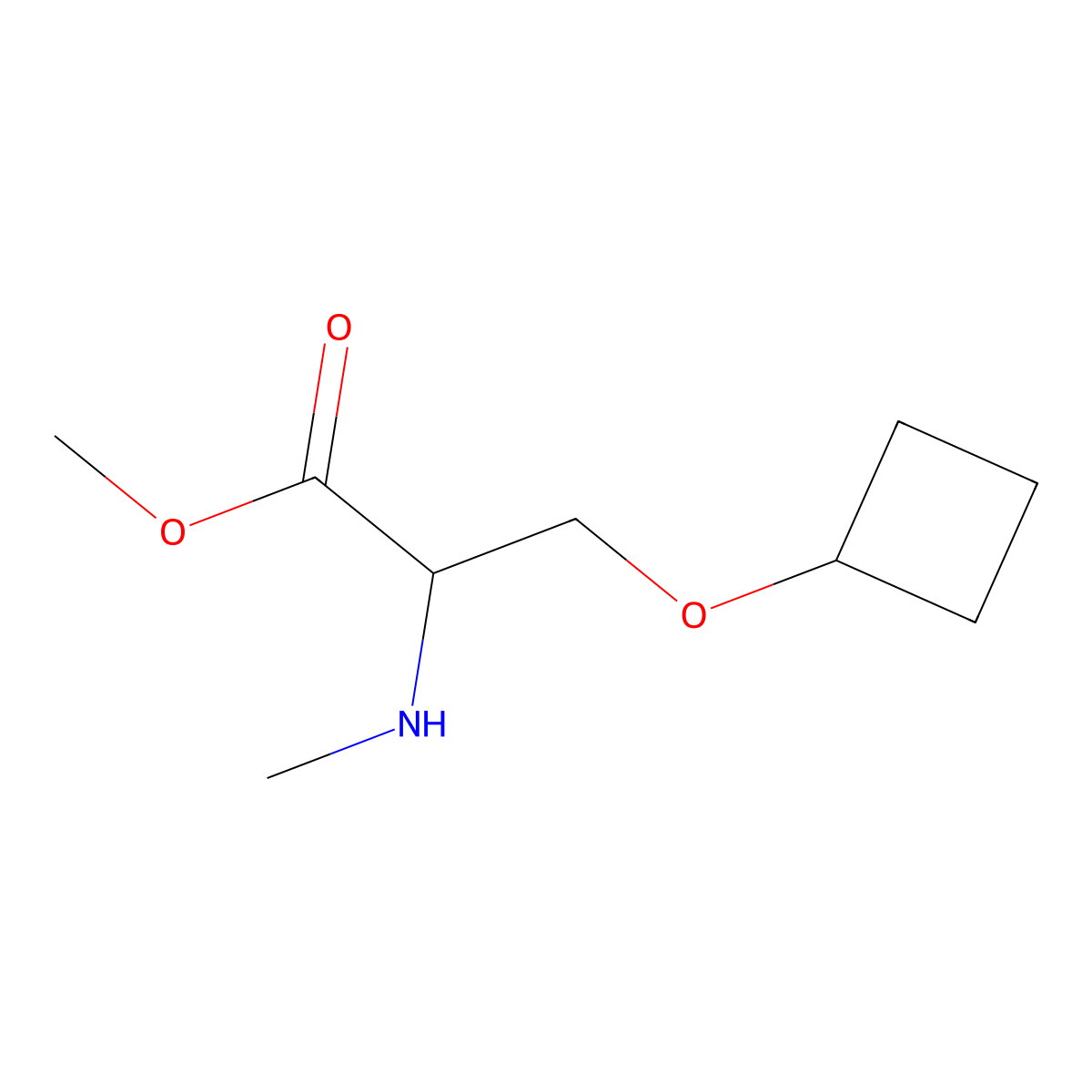 Methyl 3-cyclobutoxy-2-(methylamino)propanoate molecular structure, CAS 1486617-51-9