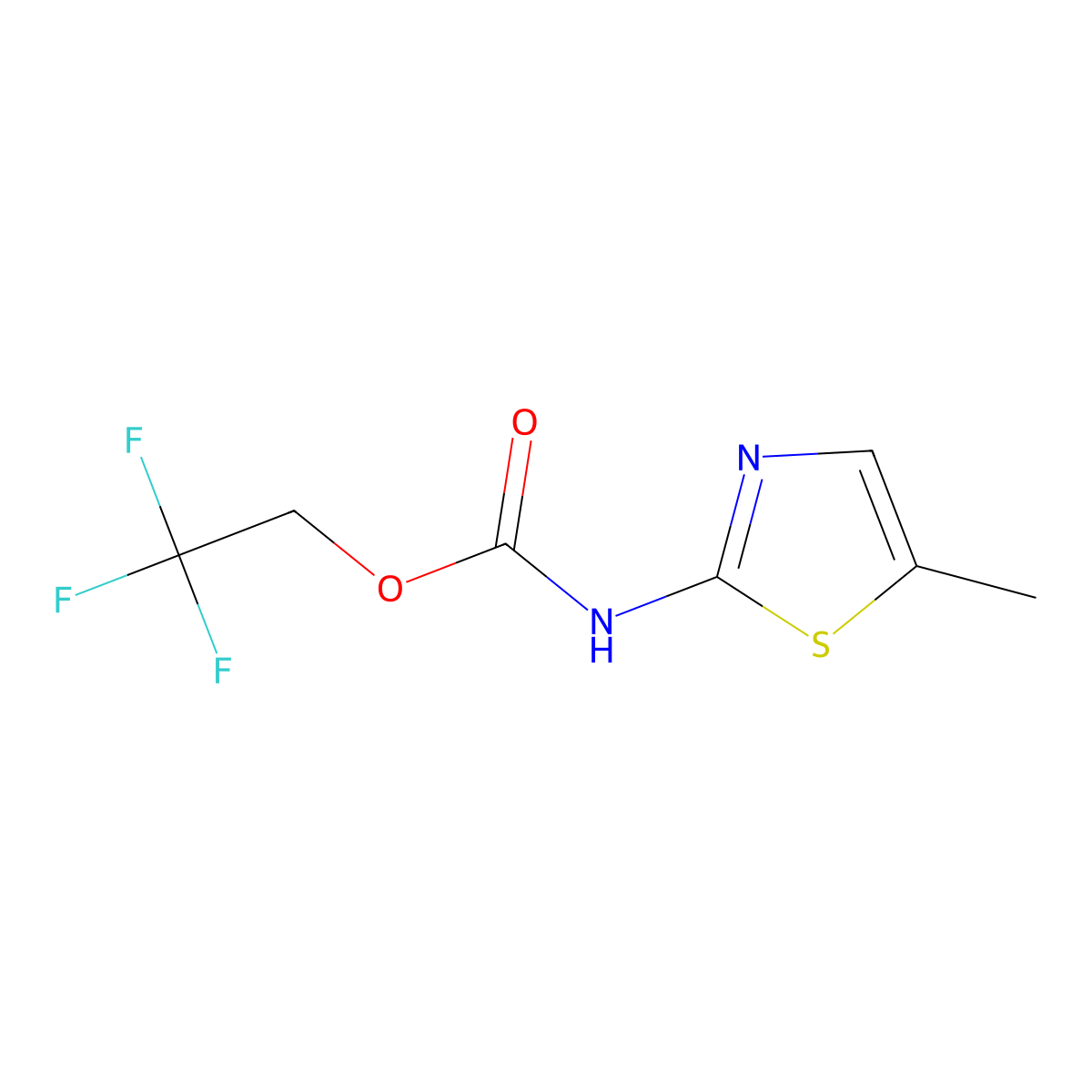 2,2,2-trifluoroethyl N-(5-methyl-1,3-thiazol-2-yl)carbamate molecular structure, CAS 1486636-89-8