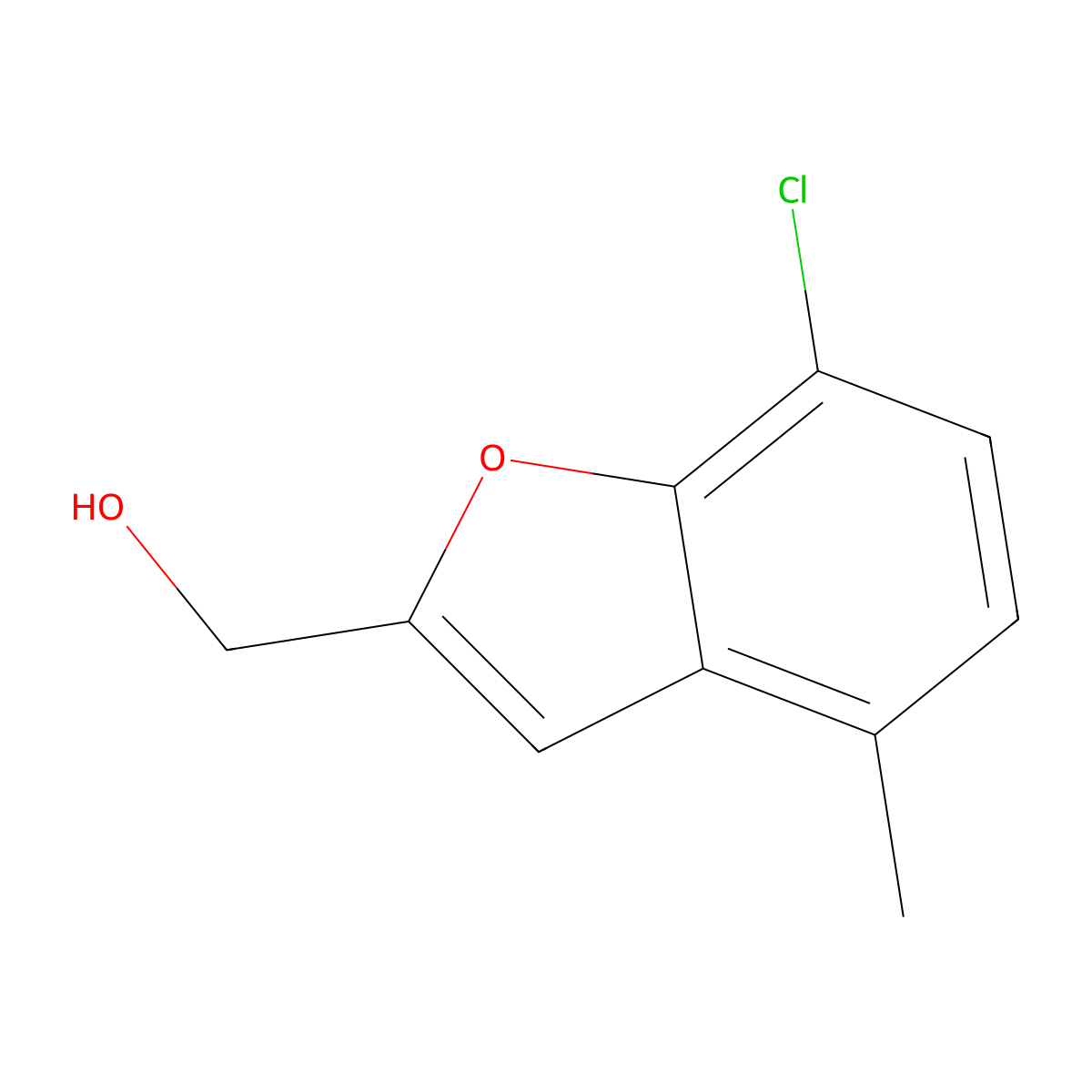 (7-Chloro-4-methyl-1-benzofuran-2-yl)methanol molecular structure, CAS 1486638-61-2