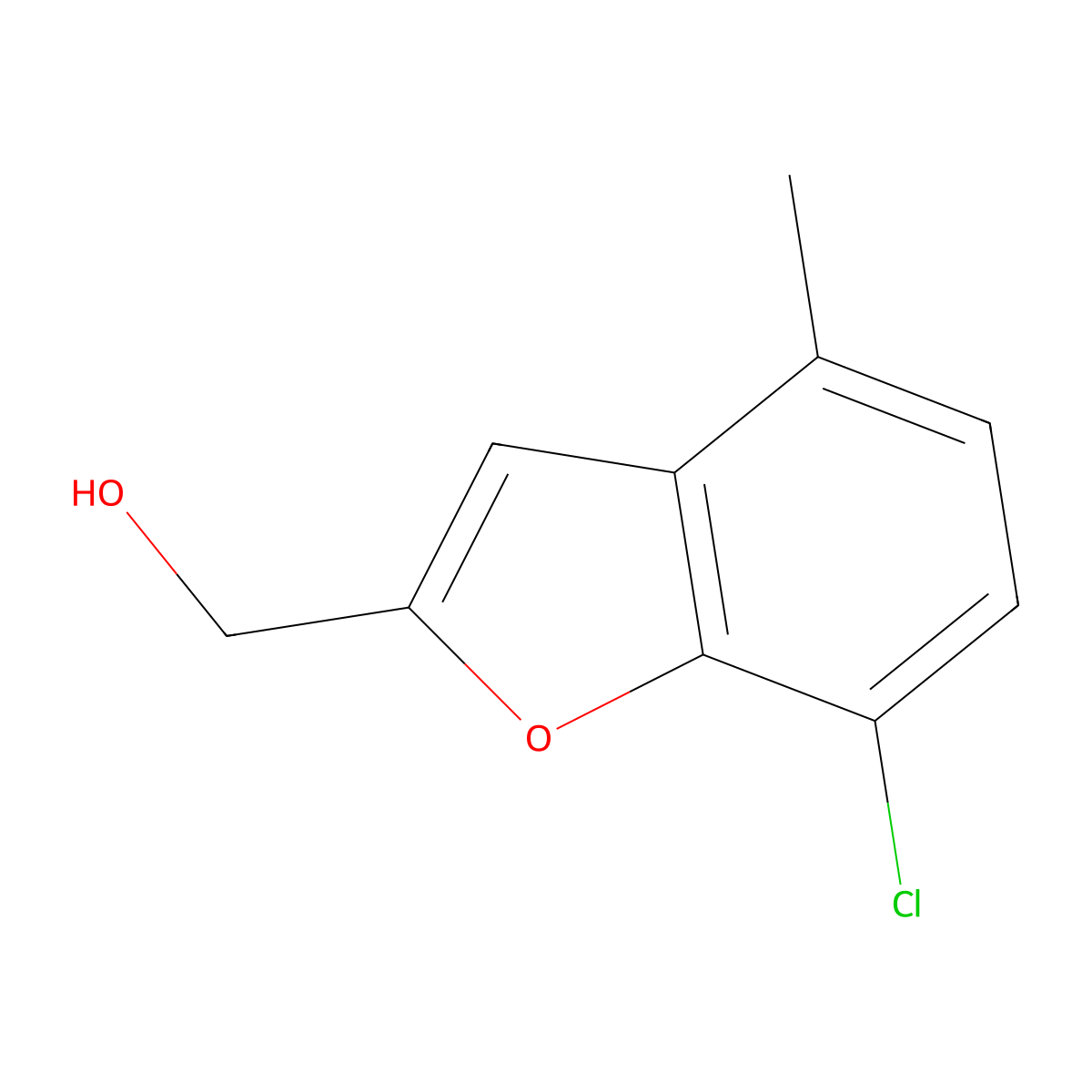 (7-Chloro-4-methyl-1-benzofuran-2-yl)methanol molecular structure, CAS 1486638-61-2