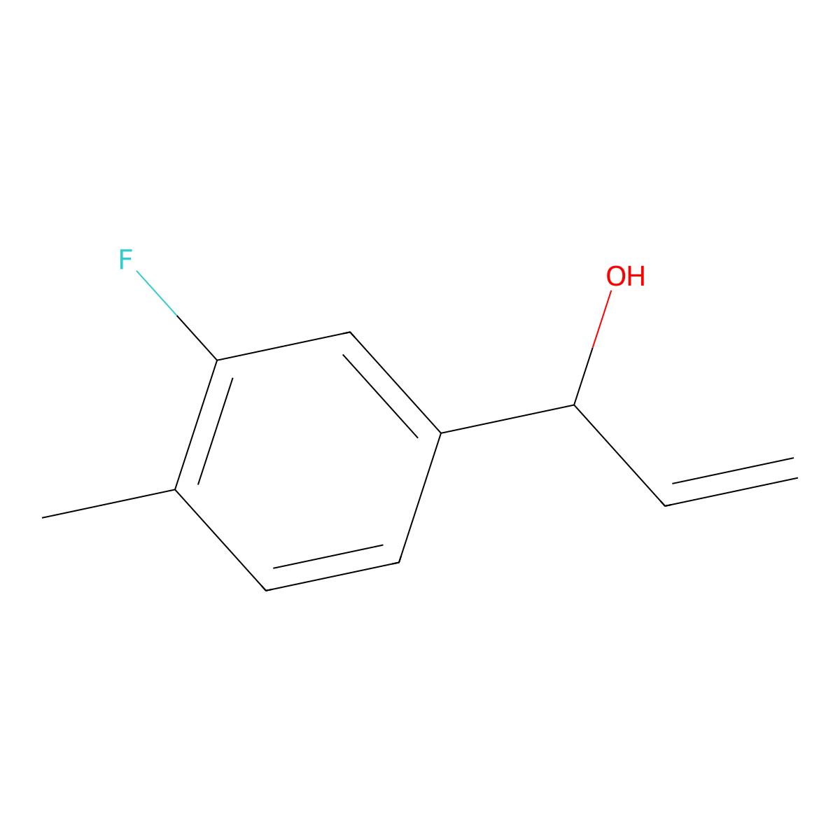 alpha-Ethenyl-3-fluoro-4-methylbenZenemethanol molecular structure, CAS 1486654-08-3