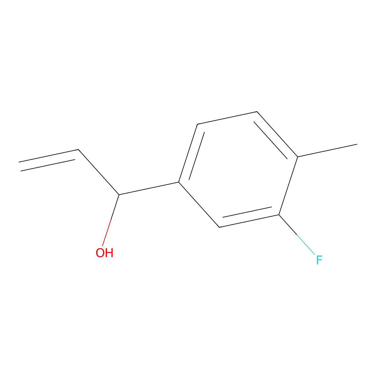 alpha-Ethenyl-3-fluoro-4-methylbenZenemethanol molecular structure, CAS 1486654-08-3