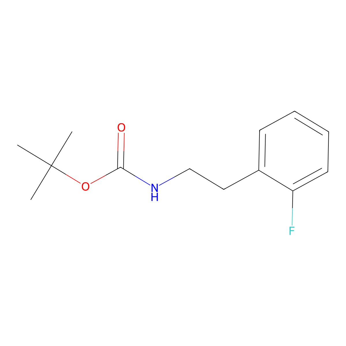 Tert-butyl 2-fluorophenethylcarbamate molecular structure, CAS 1486656-24-9