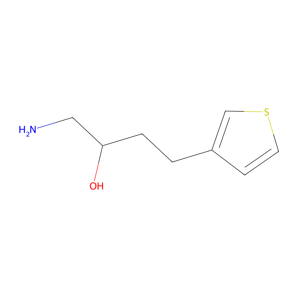 1-Amino-4-(thiophen-3-yl)butan-2-ol molecular structure, CAS 1486677-38-6