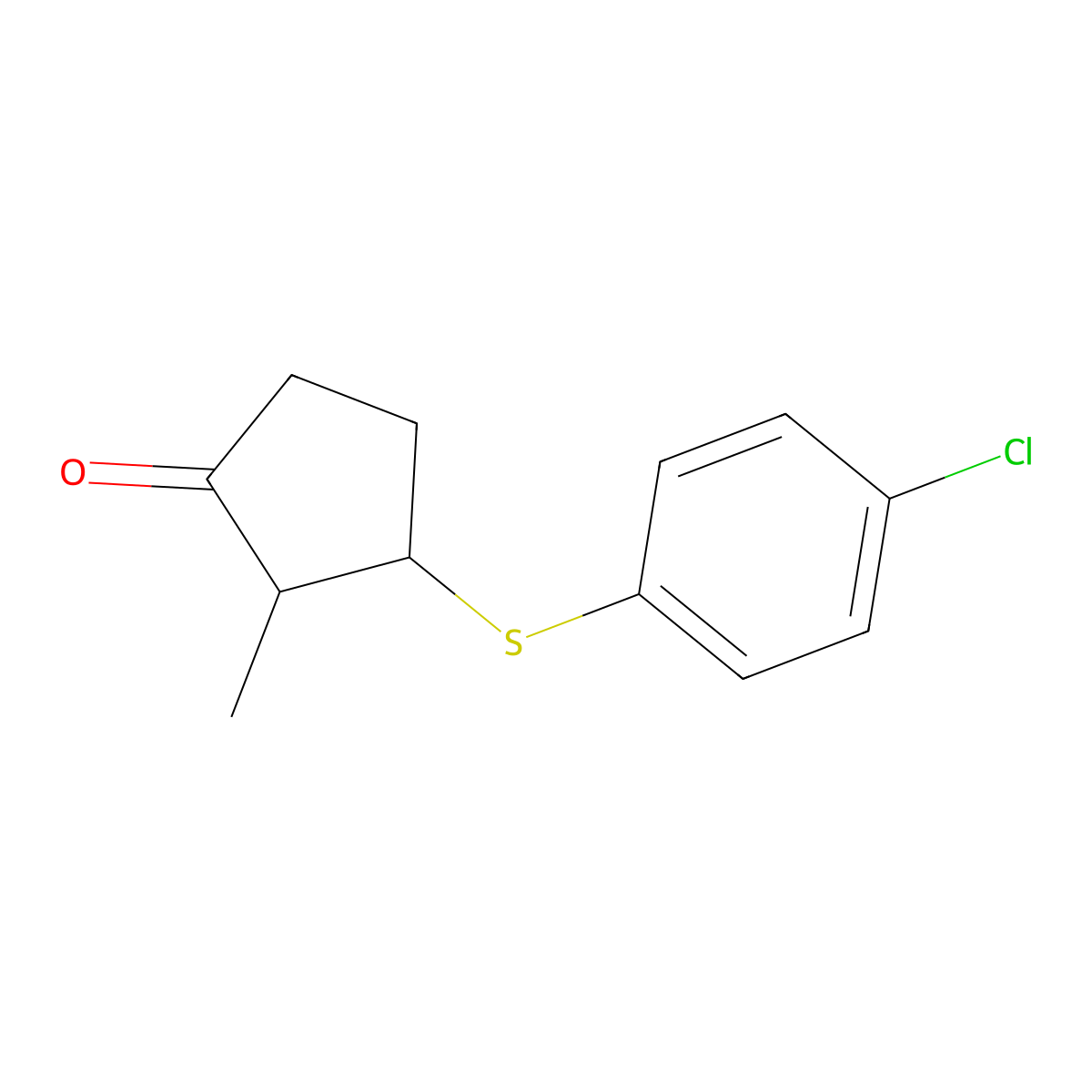 3-[(4-Chlorophenyl)sulfanyl]-2-methylcyclopentan-1-one molecular structure, CAS 1486679-26-8