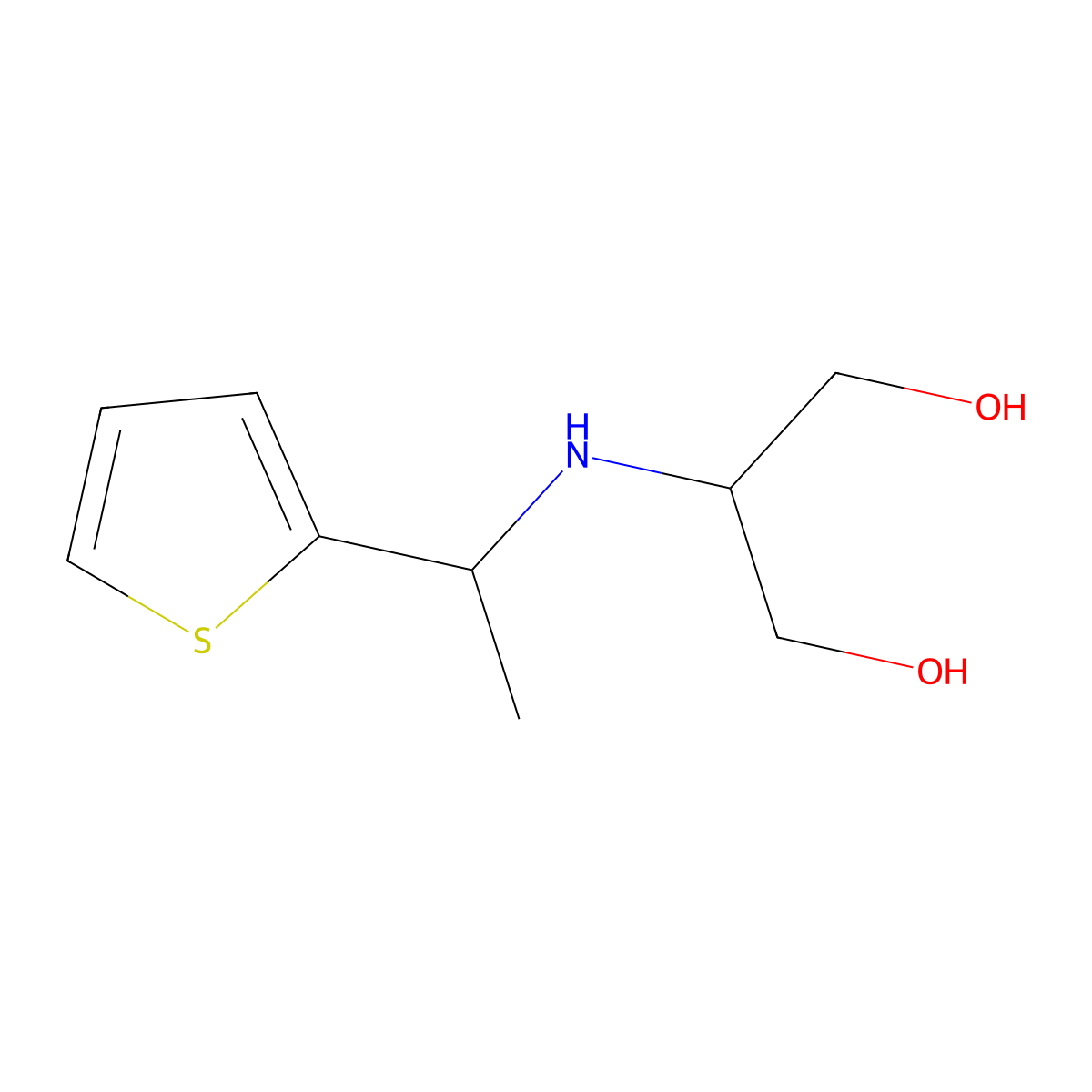 2-{[1-(Thiophen-2-yl)ethyl]amino}propane-1,3-diol molecular structure, CAS 1486693-32-6