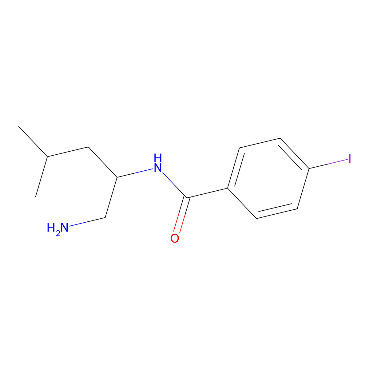N-(1-amino-4-methylpentan-2-yl)-4-iodobenzamide molecular structure, CAS 1486696-78-9