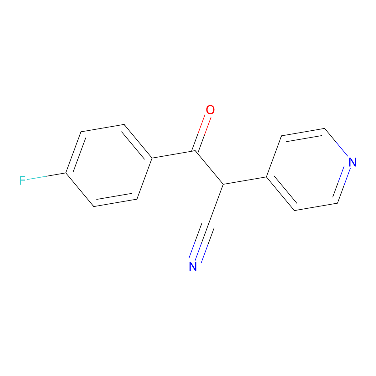 3-(4-Fluorophenyl)-3-oxo-2-(4-pyridinyl)propanenitrile molecular structure, CAS 148671-42-5