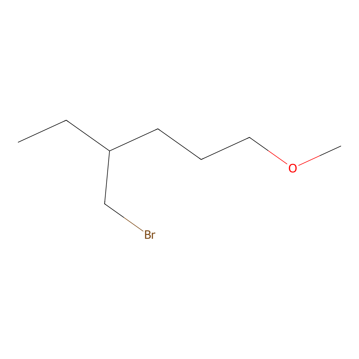 4-(Bromomethyl)-1-methoxyhexane molecular structure, CAS 1486717-18-3