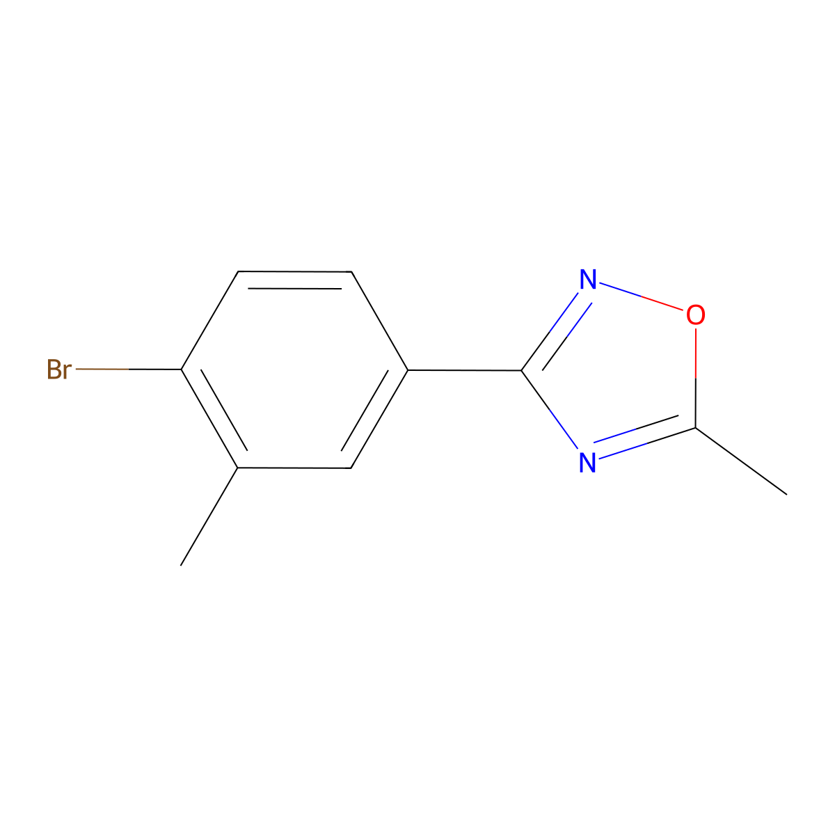 3-(4-Bromo-3-methylphenyl)-5-methyl-1,2,4-oxadiazole molecular structure, CAS 148672-39-3
