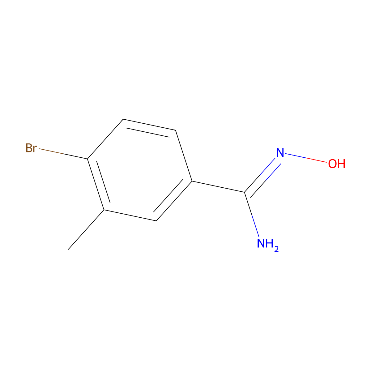 4-bromo-N'-hydroxy-3-methylbenzenecarboximidamide molecular structure, CAS 148672-58-6