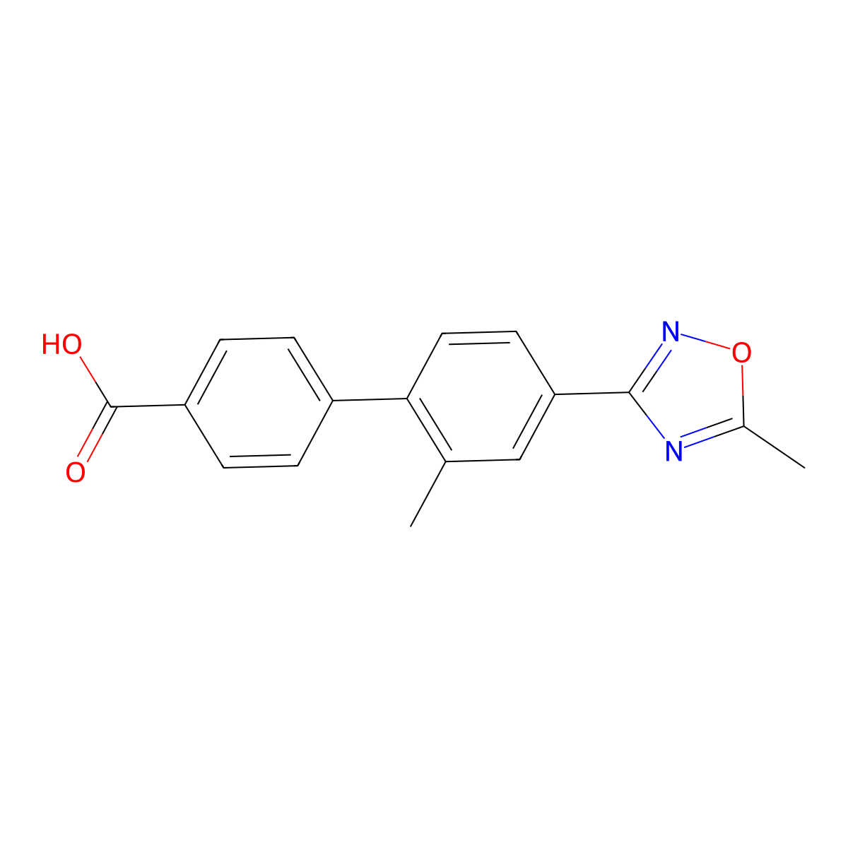 4-[2-methyl-4-(5-methyl-1,2,4-oxadiazol-3-yl)phenyl]benzoic Acid molecular structure, CAS 148672-68-8