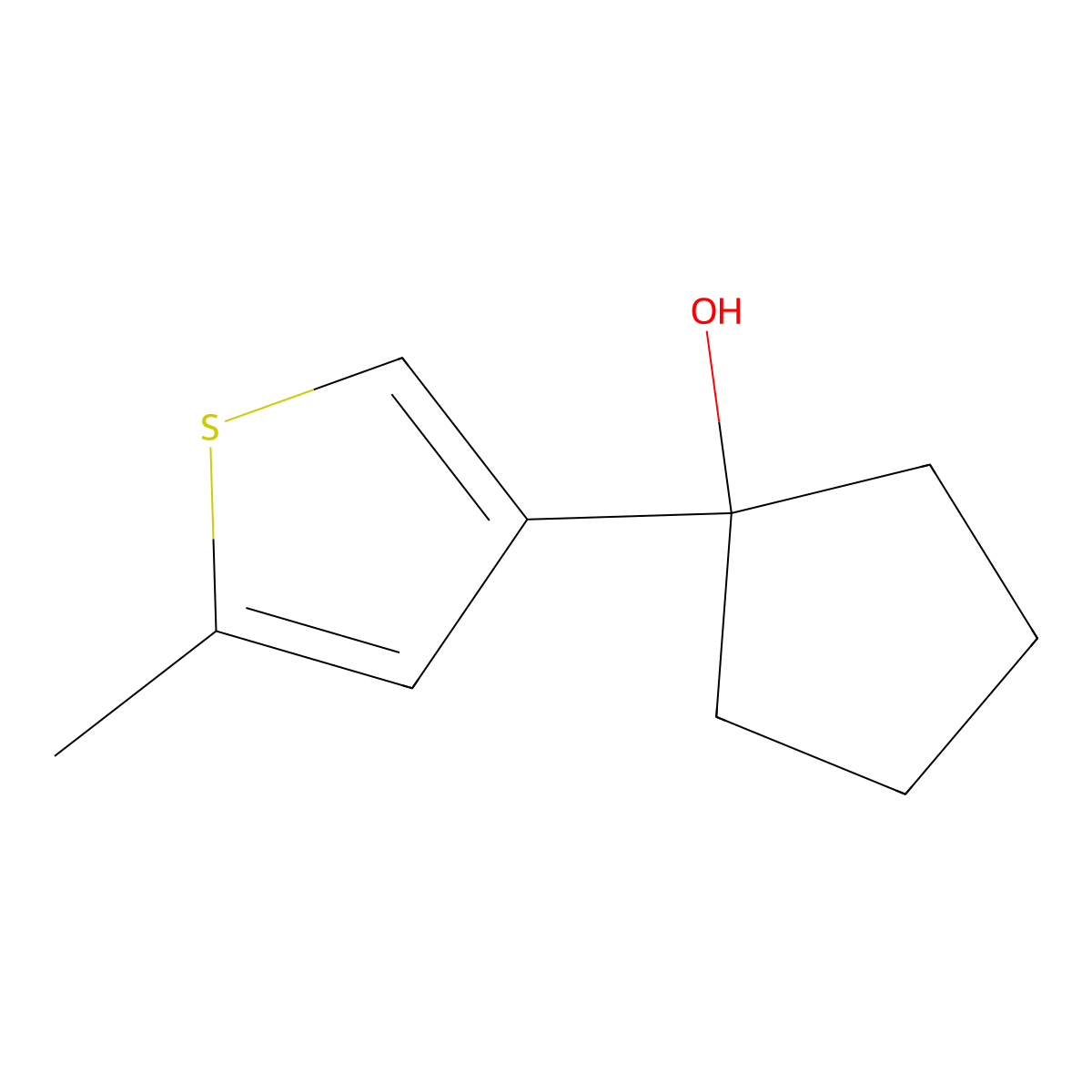 1-(5-Methylthiophen-3-yl)cyclopentanol molecular structure, CAS 1486723-99-2