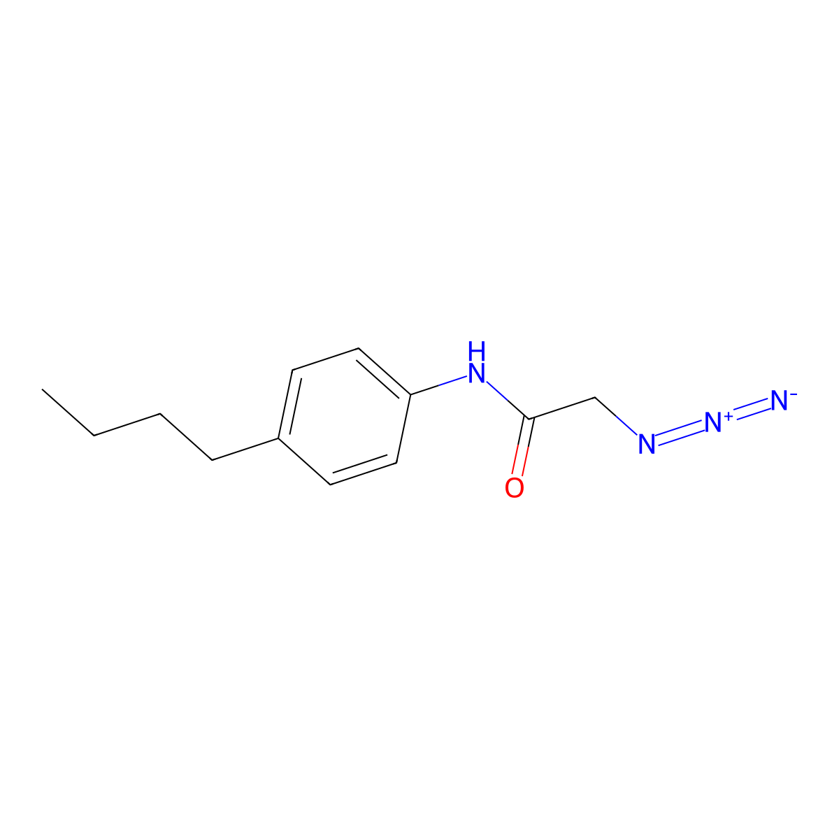 2-azido-N-(4-butylphenyl)acetamide molecular structure, CAS 1486729-34-3