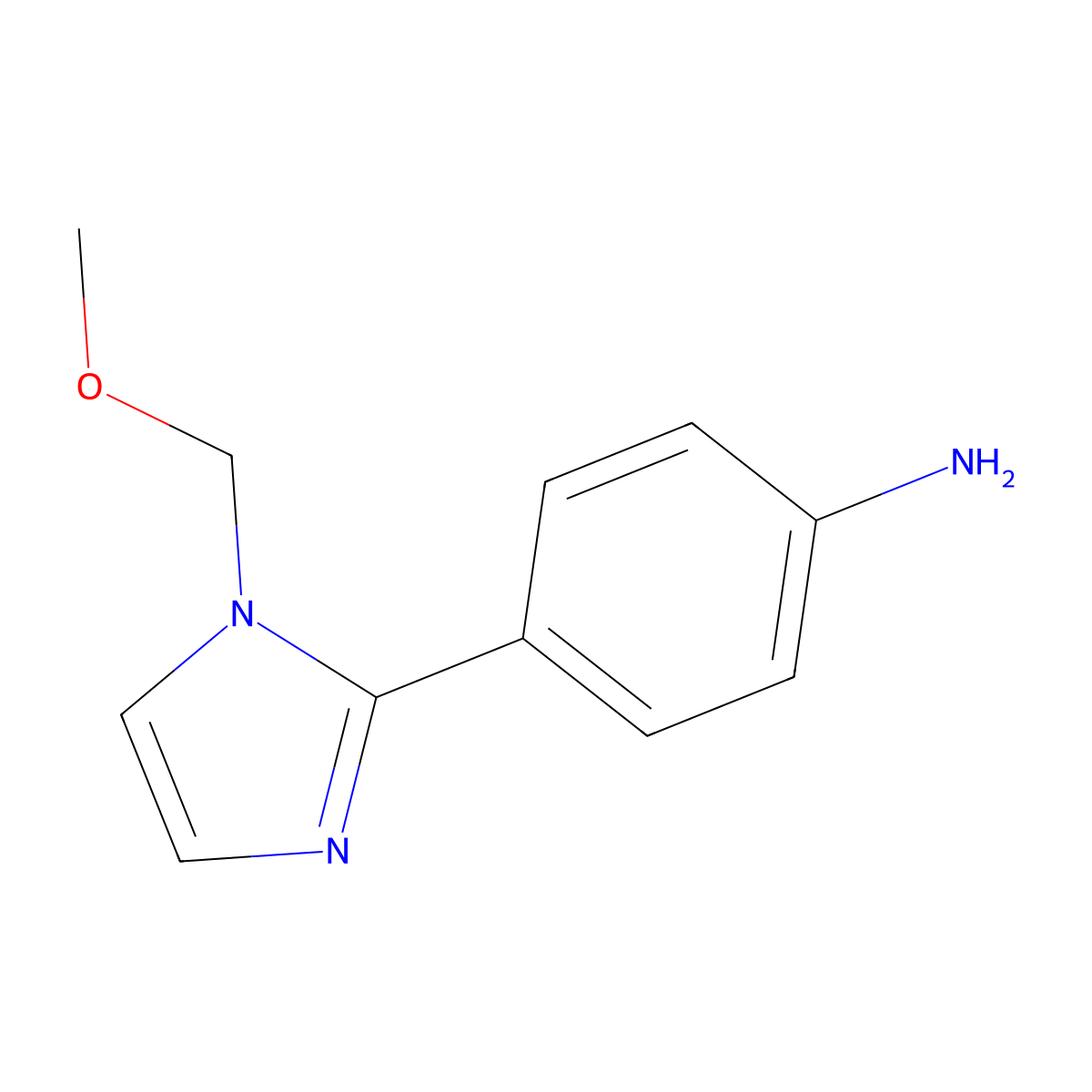4-(1-(Methoxymethyl)-1h-imidazol-2-yl)aniline molecular structure, CAS 1486730-36-2