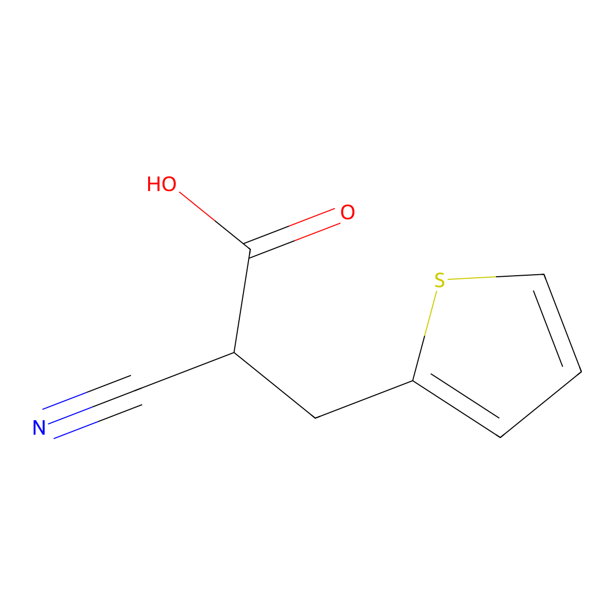 2-Cyano-3-(2-thienyl)propanoic Acid molecular structure, CAS 148674-60-6