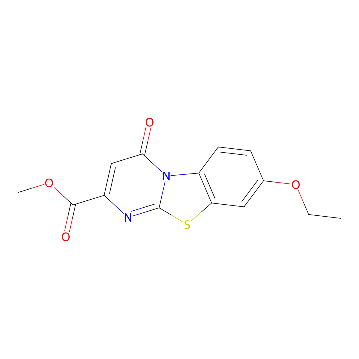 methyl 8-ethoxy-4-oxo-4H-pyrimido[2,1-b][1,3]benzothiazole-2-carboxylate molecular structure, CAS 148678-40-4