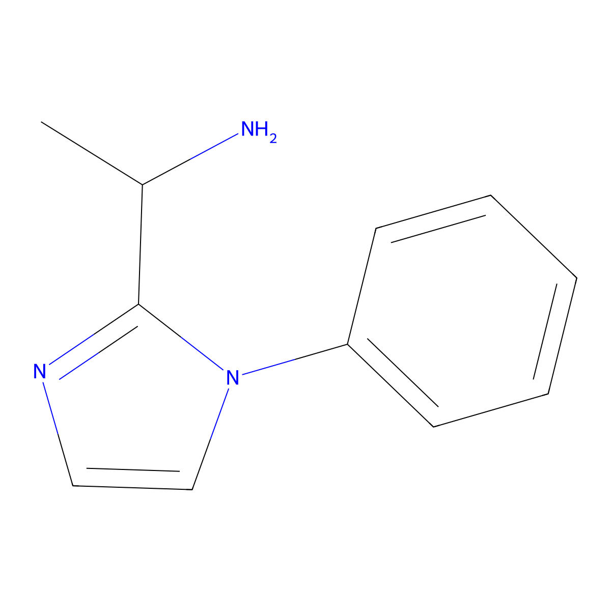 1-(1-phenyl-1H-imidazol-2-yl)ethan-1-amine molecular structure, CAS 1486790-29-7