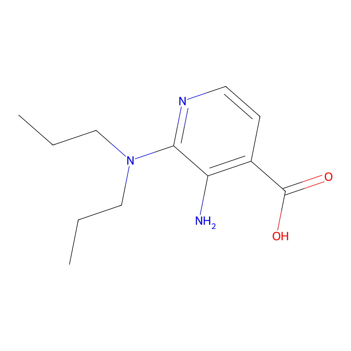 3-Amino-2-(dipropylamino)isonicotinic acid molecular structure, CAS 1486795-53-2