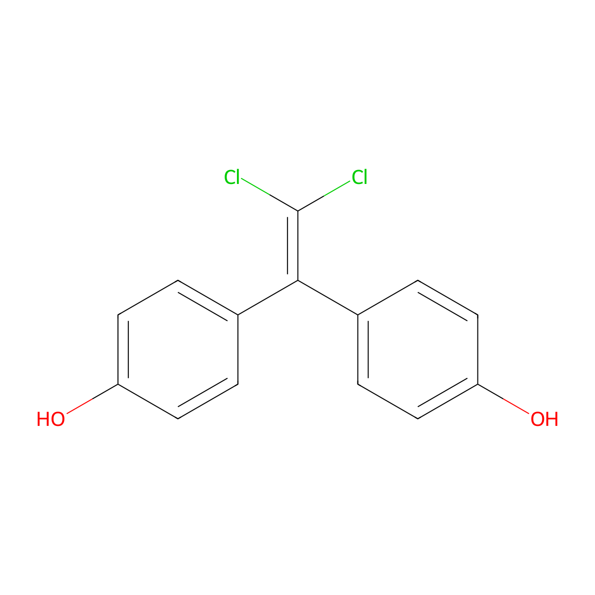 1,1-Bis(4-hydroxyphenyl)-2,2-dichloroethylene molecular structure, CAS 14868-03-2