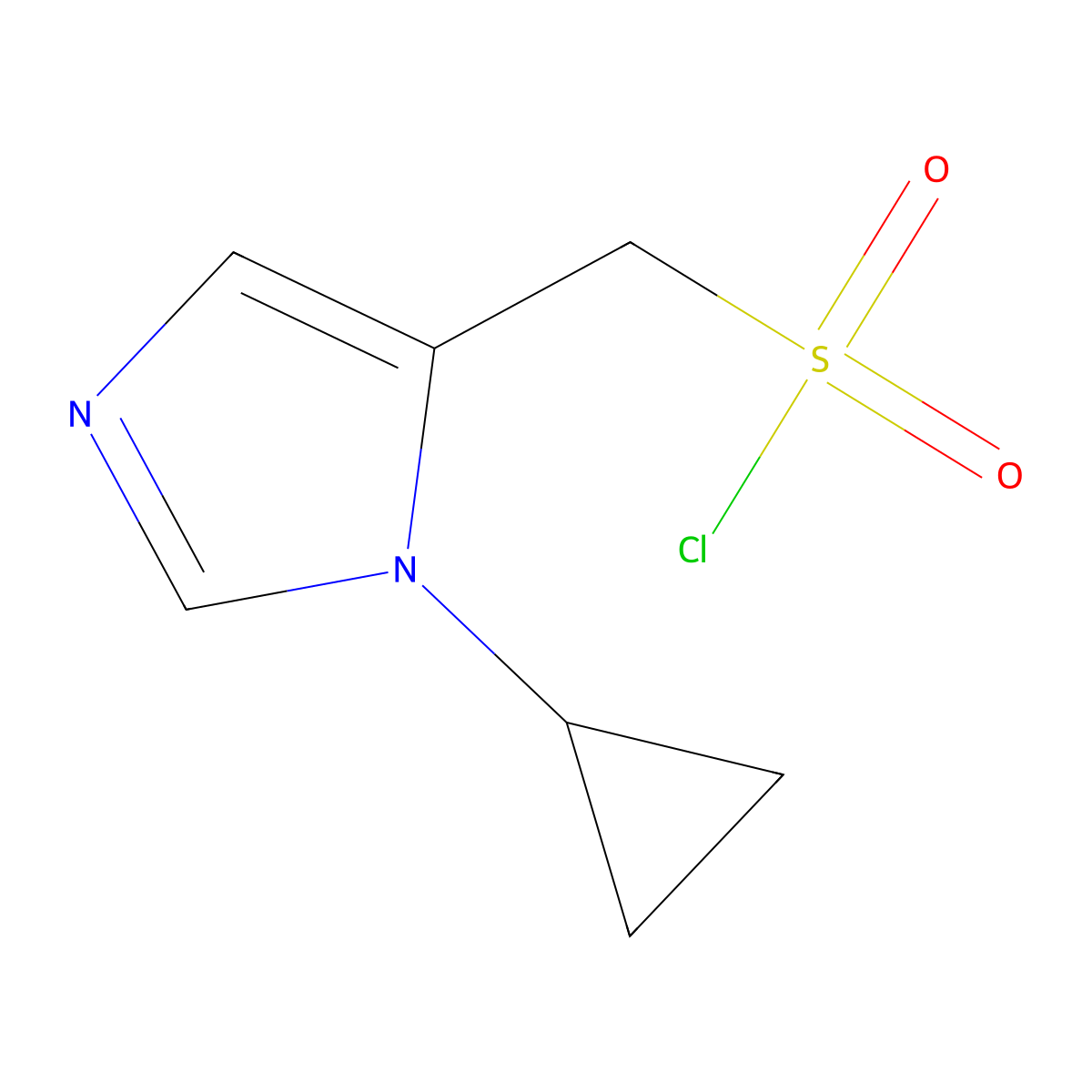 (1-cyclopropyl-1H-imidazol-5-yl)methanesulfonyl chloride molecular structure, CAS 1486801-13-1