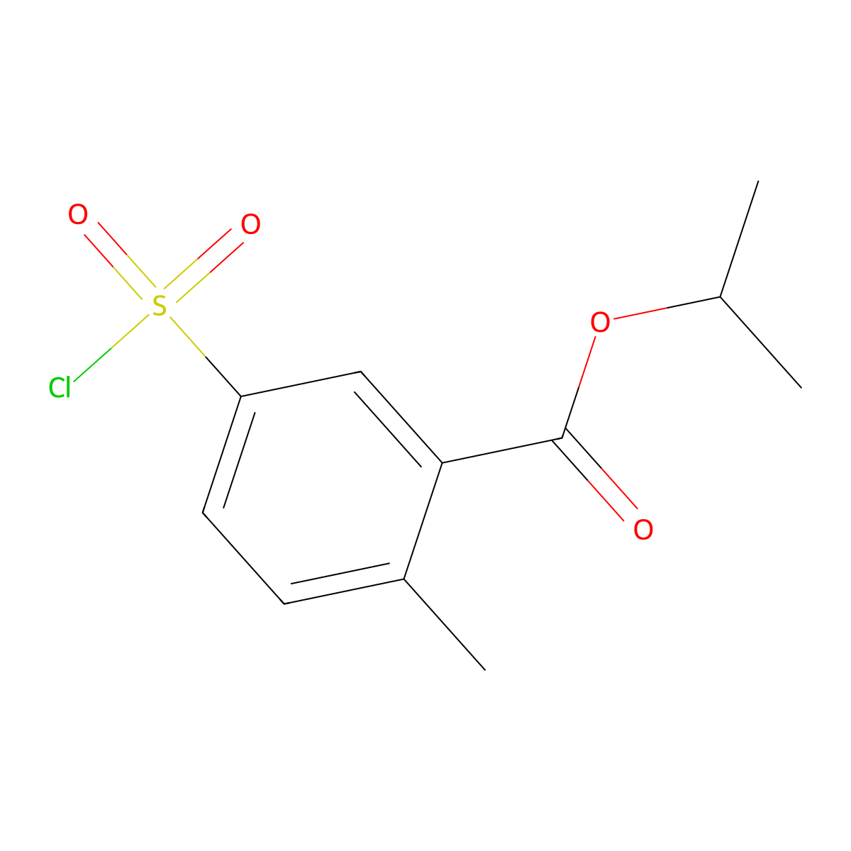 Propan-2-yl 5-(chlorosulfonyl)-2-methylbenzoate molecular structure, CAS 1486804-63-0