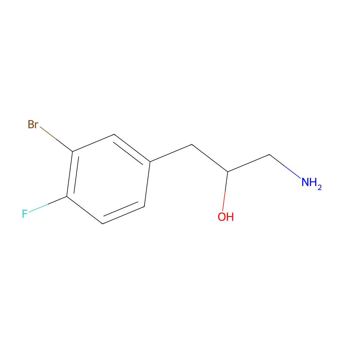 1-Amino-3-(3-bromo-4-fluorophenyl)propan-2-ol molecular structure, CAS 1486809-29-3