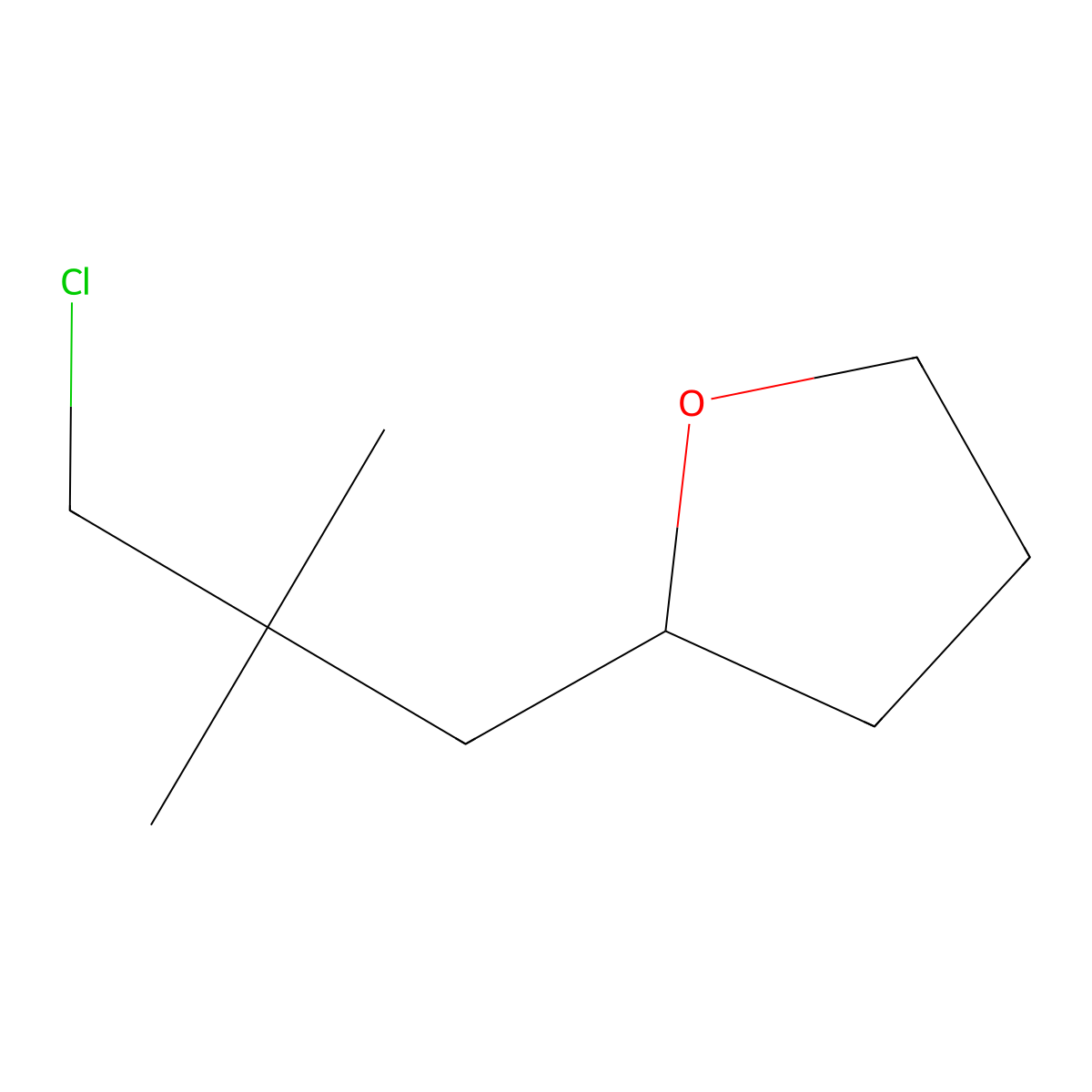 2-(3-Chloro-2,2-dimethylpropyl)oxolane molecular structure, CAS 1486811-38-4