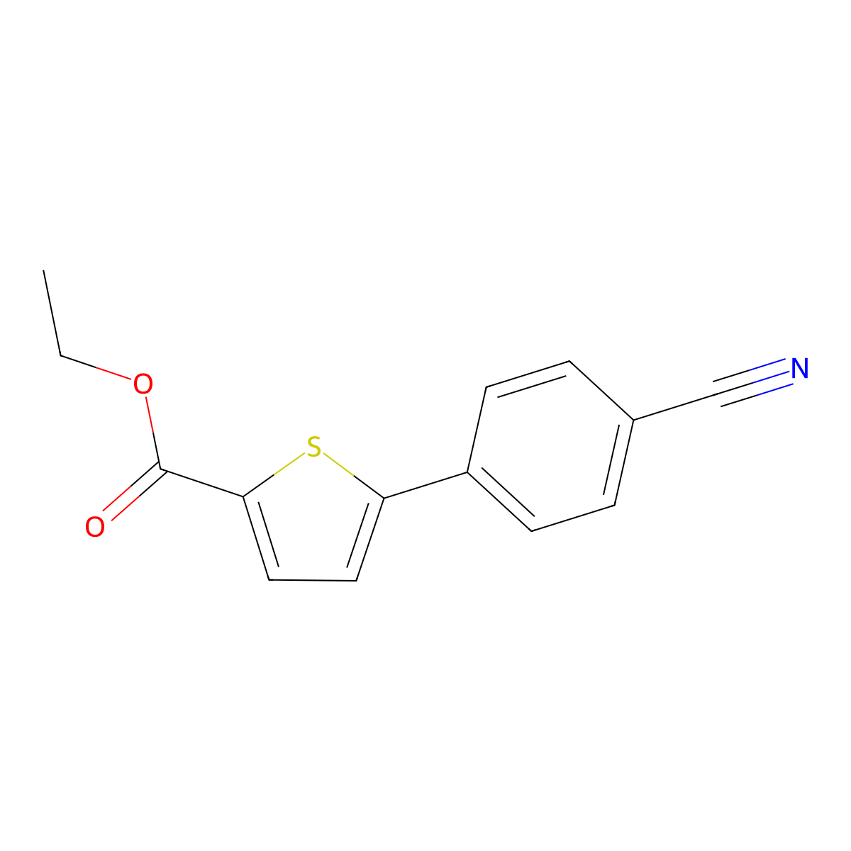 Ethyl 5-(4-cyanophenyl)thiophene-2-carboxylate molecular structure, CAS 148682-16-0