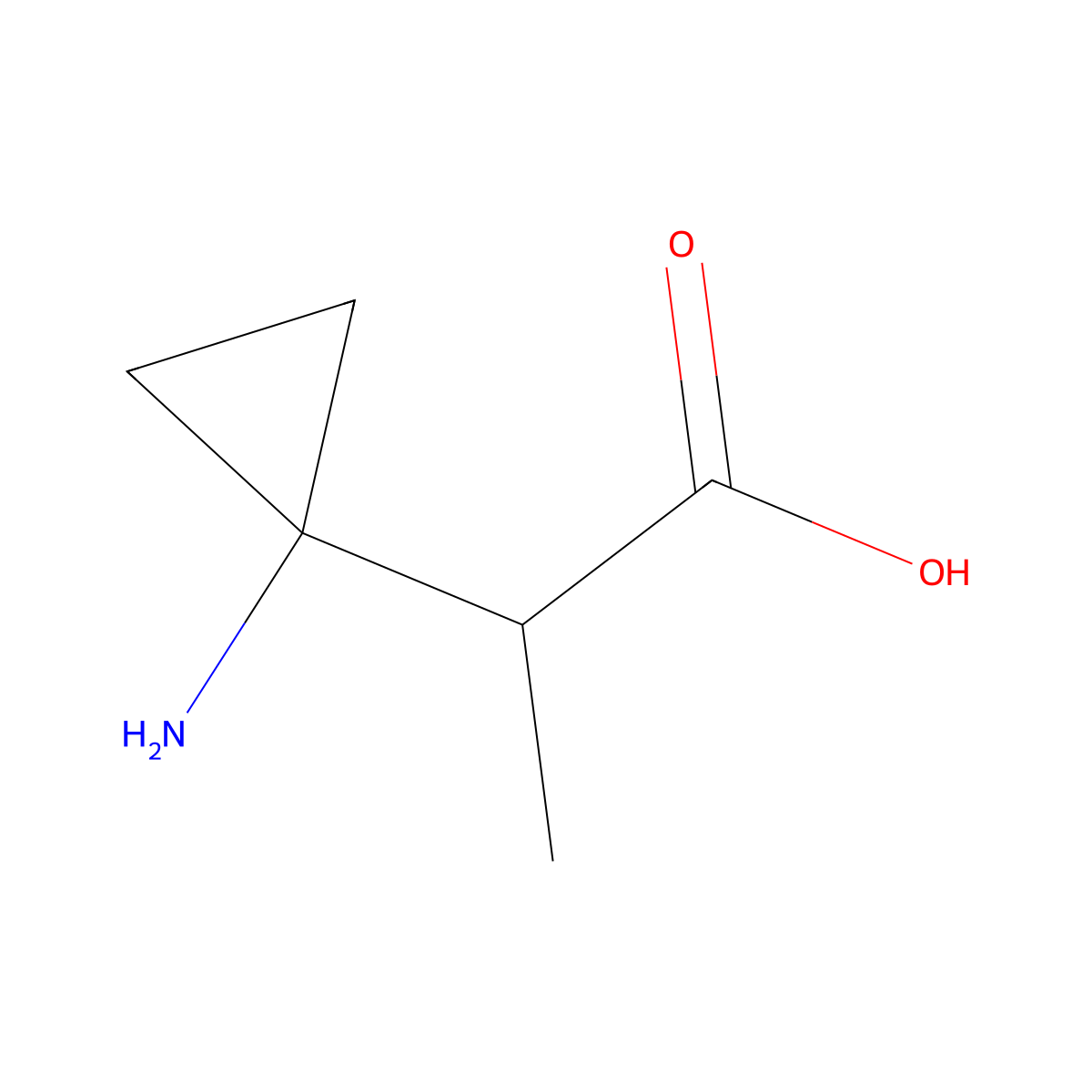 2-(1-Aminocyclopropyl)propanoic acid molecular structure, CAS 1486822-98-3