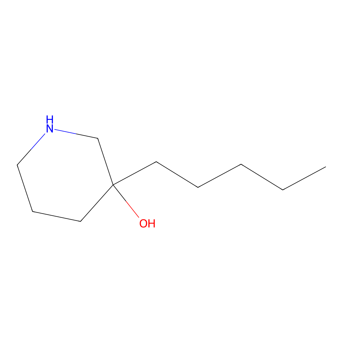 3-Pentylpiperidin-3-ol molecular structure, CAS 1486860-76-7