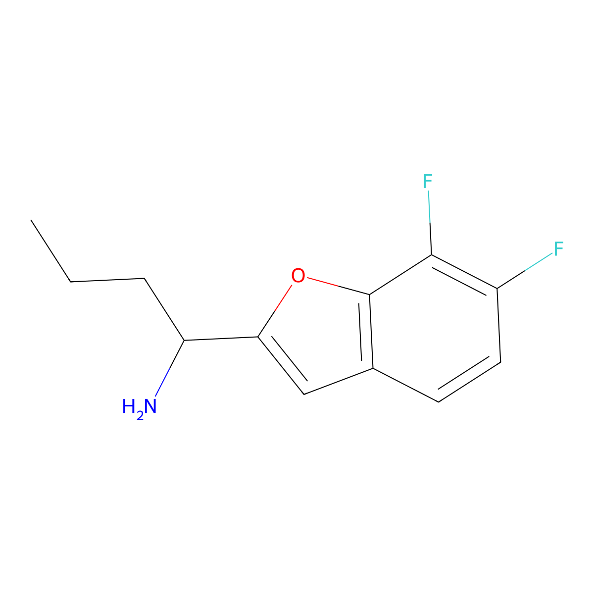 1-(6,7-Difluorobenzofuran-2-yl)butan-1-amine molecular structure, CAS 1486862-91-2