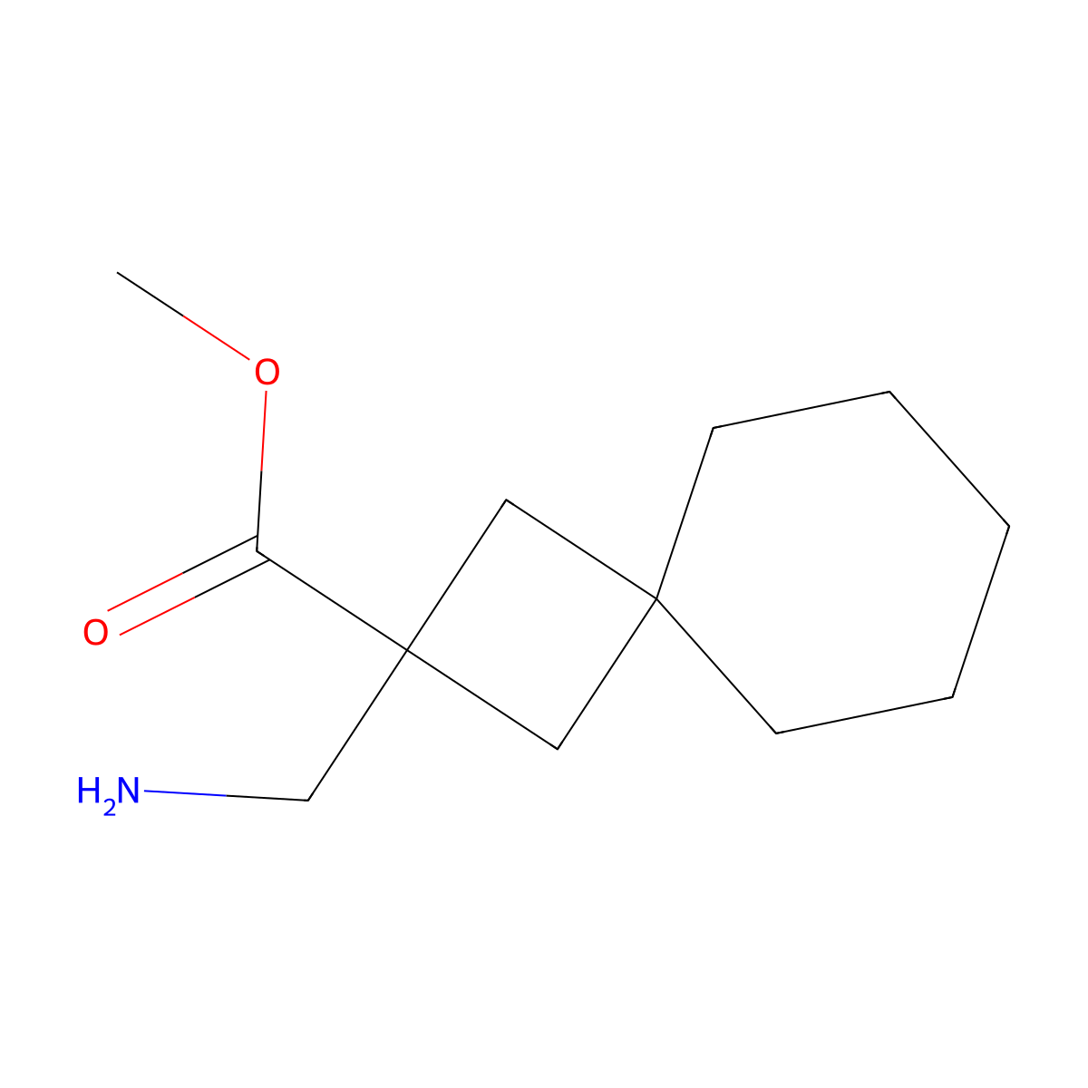 Methyl 2-(aminomethyl)spiro[3.5]nonane-2-carboxylate molecular structure, CAS 1486876-92-9