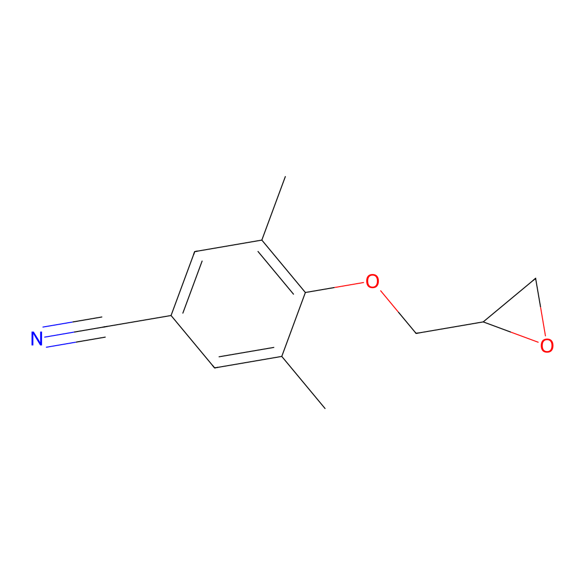3,5-Dimethyl-4-[(oxiran-2-yl)methoxy]benzonitrile molecular structure, CAS 1486905-90-1